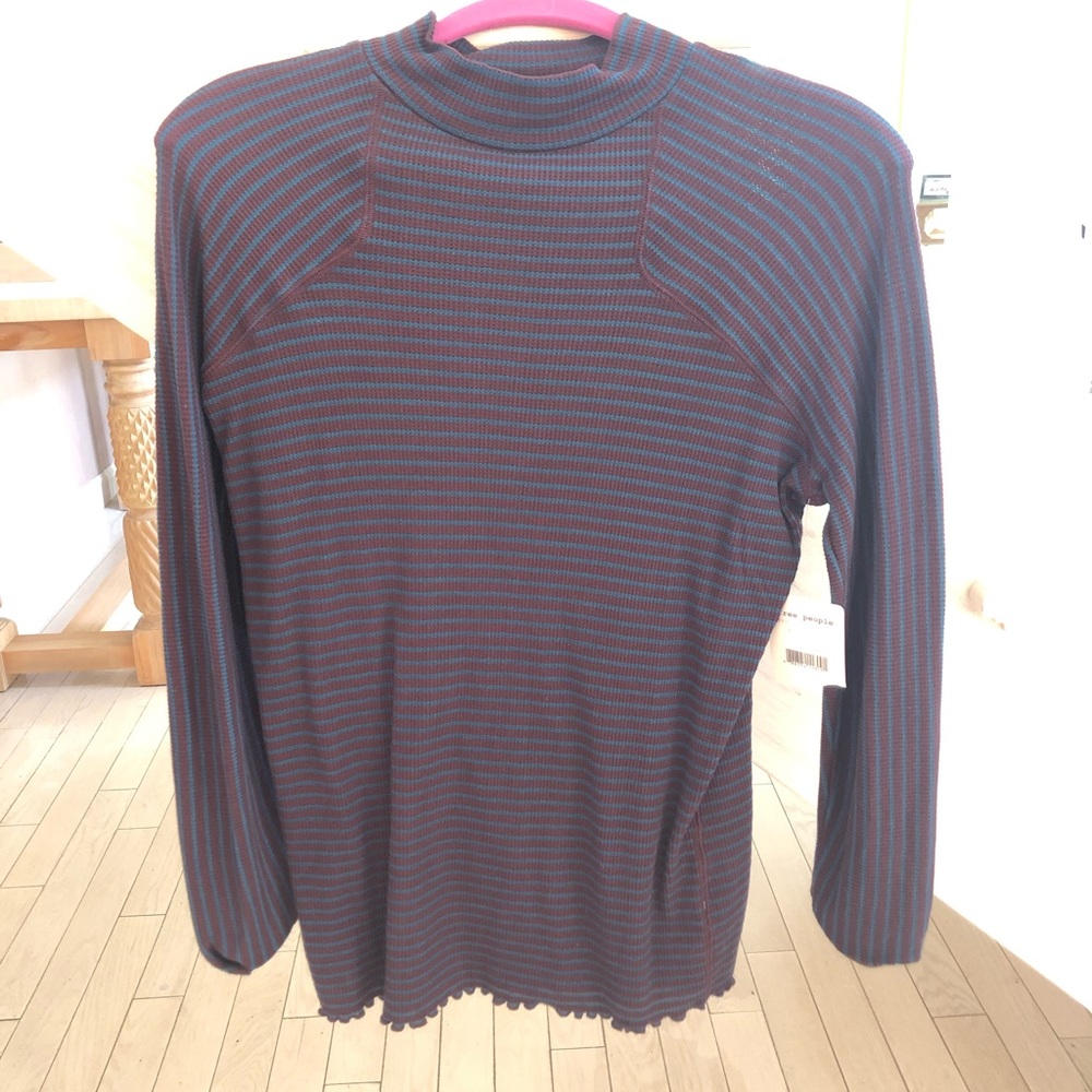 Free People maroon and blue sweater